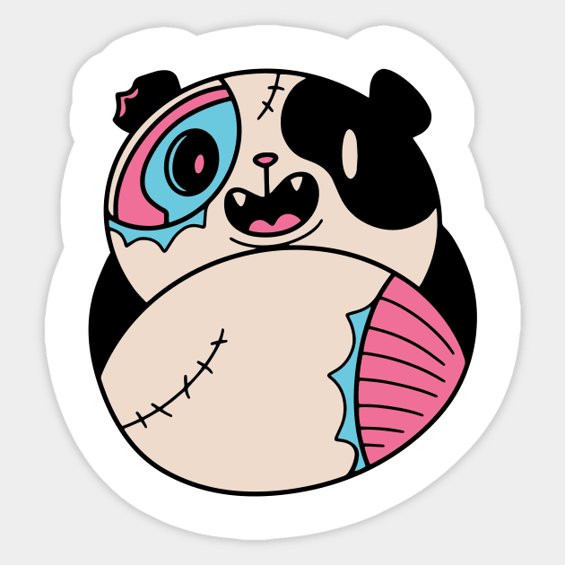 Halloween Spooky Zombie Panda Design Sticker by Watersolution